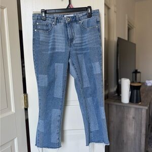 Tribal Audrey mid rise geometric cropped jean size 6